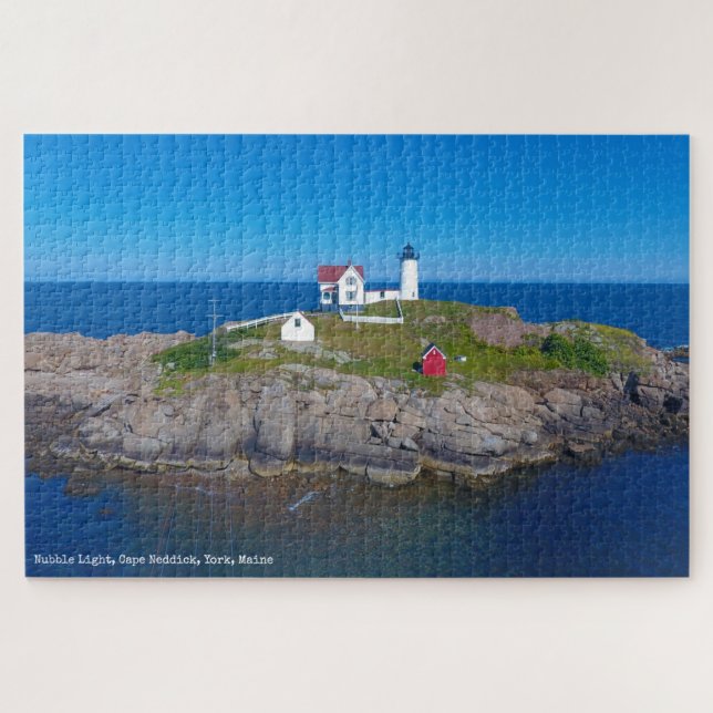 Quebra-cabeça Farol de Maine do Oceano Atlântico Nubble (Horizontal)