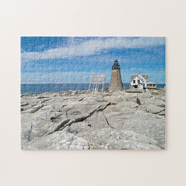 Quebra-cabeça Farol de Mount Desert Rock, Maine Jigsaw Puzzle (Horizontal)