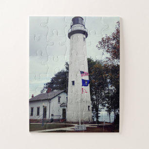 Quebra-cabeça Farol de Pointe Aux Barcas em Michigan