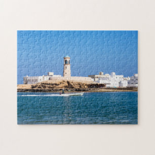 Quebra-cabeça Farol de Sur com barco do pescador - Sur, Oman