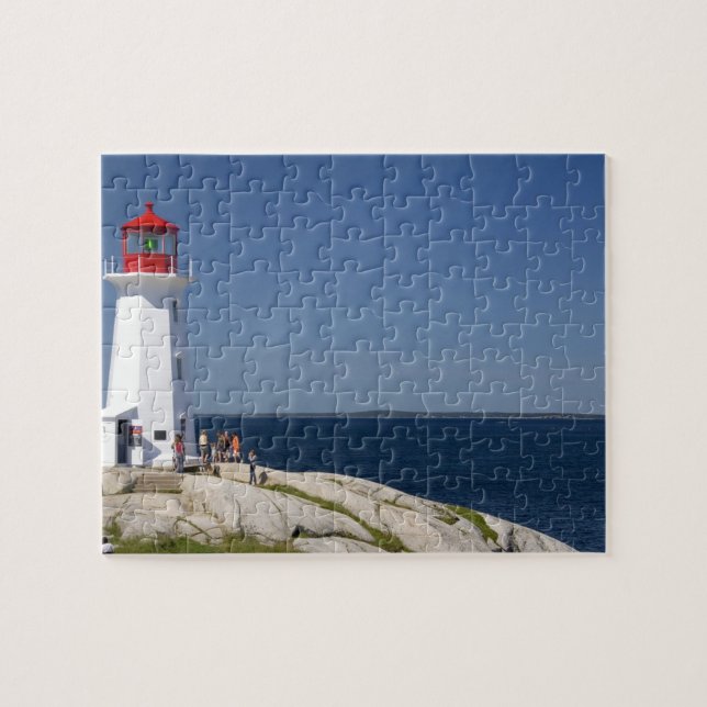 Quebra-cabeça Farol em Peggy's Cove, Nova Scotia, Canadá. (Horizontal)