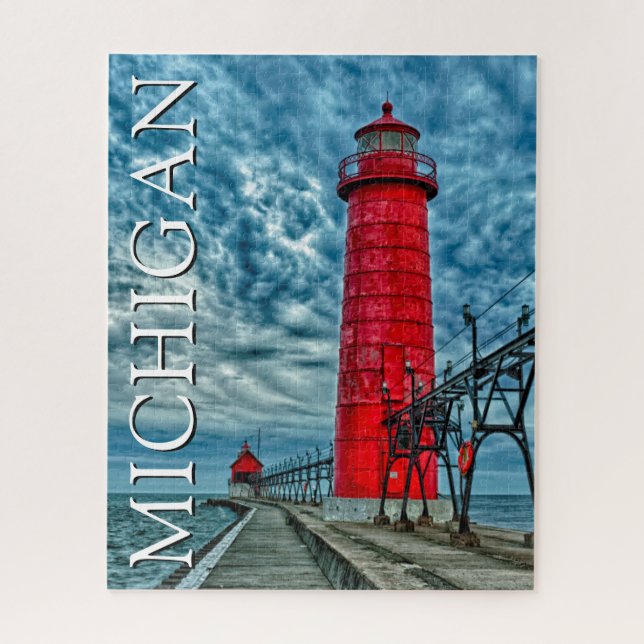 Quebra-cabeça Farol Grand Haven | Michigan (Vertical)