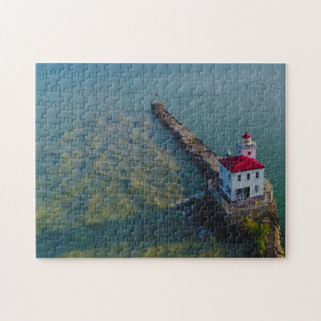 Quebra-cabeça Farol Lago Erie. (Horizontal)