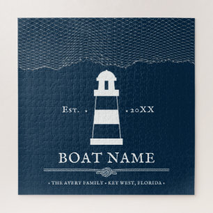 Quebra-cabeça Farol Personalizado Nome do Barco Náutico