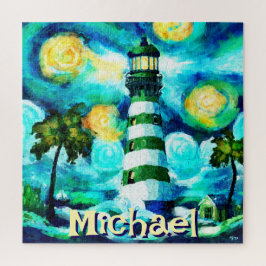 Quebra-cabeça Farol Tropical Náutica Costeira Personalizada