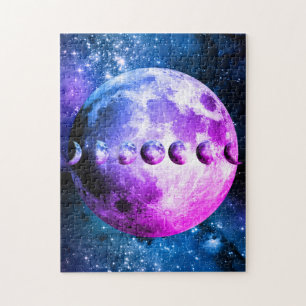Quebra-cabeça Fases da Lua e Estrelas Brilhantes do Universo