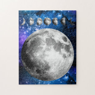Quebra-cabeça Fases da Lua e Estrelas brilhantes do Universo, Vs