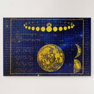Quebra-cabeça Fases da Vintagem da Lua Saturno Júpiter Vênus
