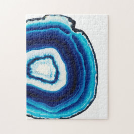 Quebra-cabeça Fatia de Agate Azul| Personalizado