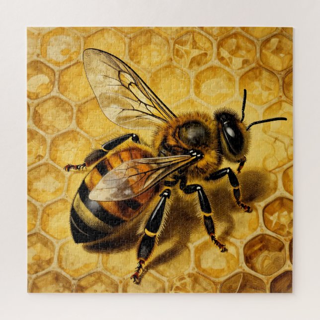 Quebra-cabeça Favo de Mel Abelha Dourado Natureza  (Vertical)