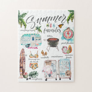 Quebra-cabeça Favoritos de Verão de Tendência Ilustração de