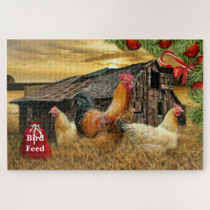 Quebra-cabeça Fazenda do galo de Natal Hen Barn Coop
