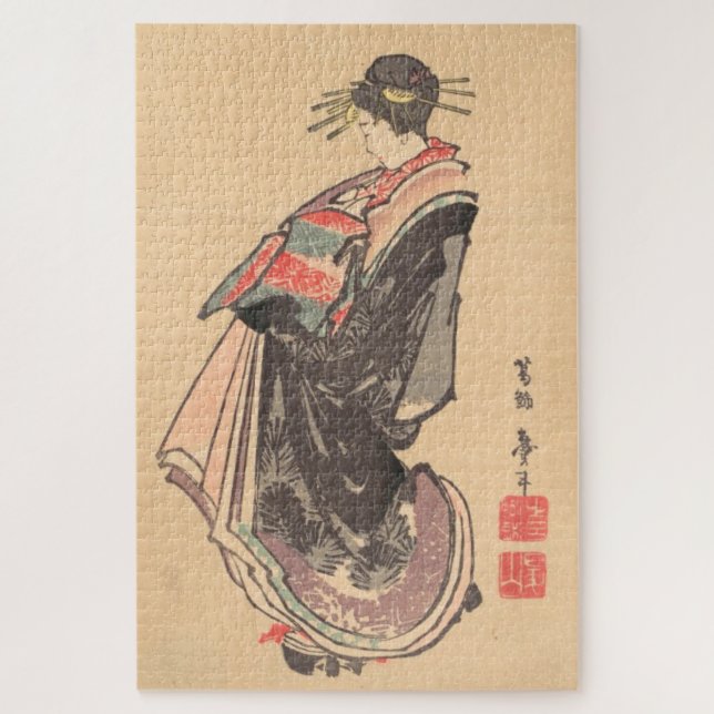 Quebra-cabeça Fazer cortesã Katsushika Hokusai maiko (Vertical)