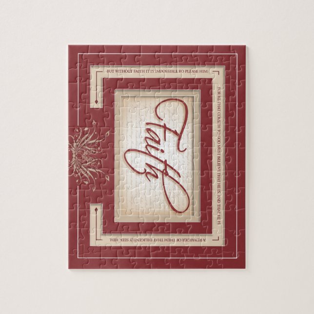 Quebra-cabeça Fé no vermelho - 11:6 dos hebraicos (Vertical)