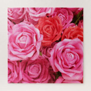 Quebra-cabeça Fechamento artificial do fundo da Rosa vermelha