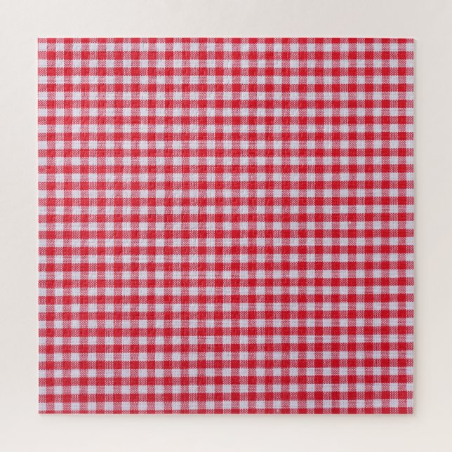 Quebra-cabeça Fechamento da Tablecloth Verificado Vermelho. (Vertical)