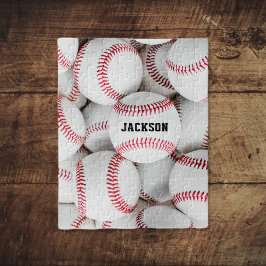 Quebra-cabeça Fechamento de Fotos de Pilha de Baseball Monograma