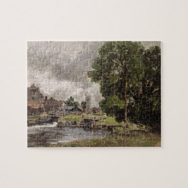 Quebra-cabeça Fechamento e moinho de John Constable | Dedham (Horizontal)