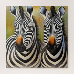 Quebra-cabeça Feche o ar de Zebra e a vida selvagem em greve
