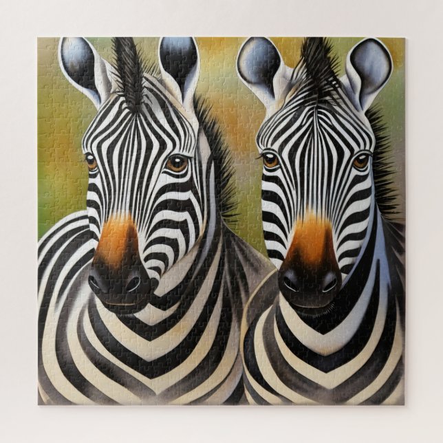 Quebra-cabeça Feche o ar de Zebra e a vida selvagem em greve (Vertical)