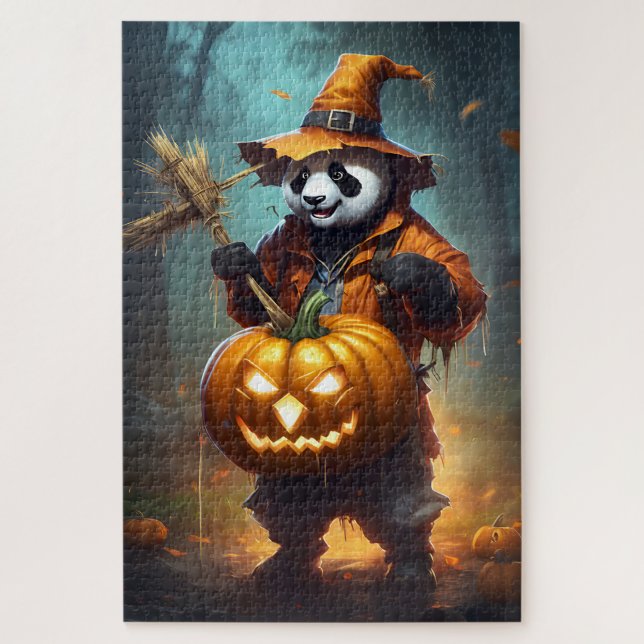 Quebra-cabeça Feira de Halloween de Panda Scarecrow (Vertical)