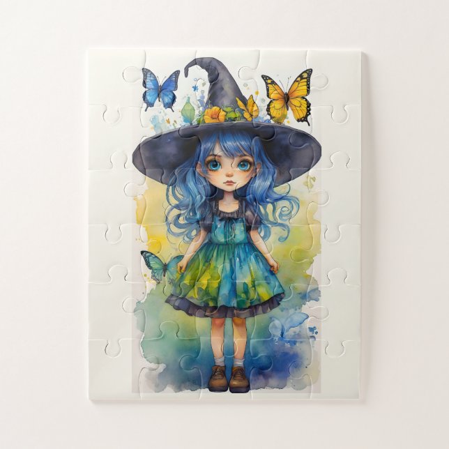 Quebra-cabeça Feiticeira e Borboletas (Vertical)