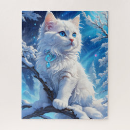 Quebra-cabeça Felino mágico do inverno: