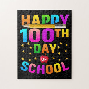 Quebra-cabeça Feliz 100º Dia da Escola para Professores e Estud