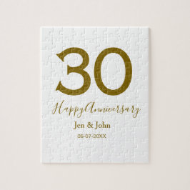 Quebra-cabeça Feliz 30 data de aniversário data ouro bold lete