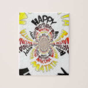 Quebra-cabeça Feliz Aniversário, apenas Hakuna Matata dá Design