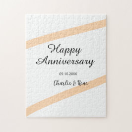 Quebra-cabeça Feliz aniversário de casamento laranja linhas past