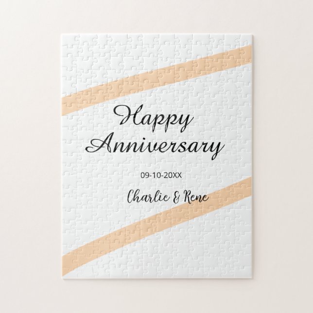 Quebra-cabeça Feliz aniversário de casamento laranja linhas past (Vertical)