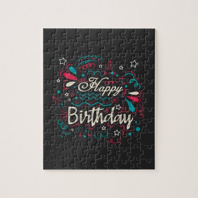 Quebra-cabeça feliz aniversário decorativo (Vertical)