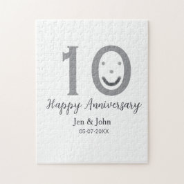 Quebra-cabeça Feliz aniversário do nome data cinza ousada emoji