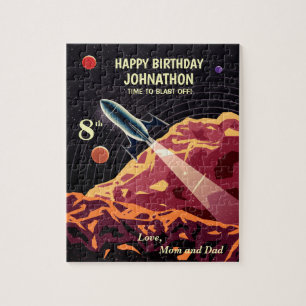 Quebra-cabeça Feliz aniversário do Rocket Space Divertido