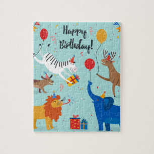 Quebra-cabeça Feliz aniversário dos animais