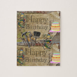 Quebra-cabeça Feliz Aniversário Ferramentas Aves