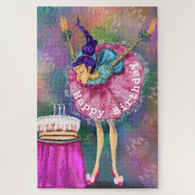 Quebra-cabeça Feliz aniversário - Garota soprando velas - Divert (Vertical)