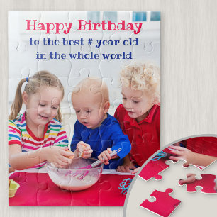 Quebra-cabeça Feliz Aniversário Personalizado Foto de Crianças