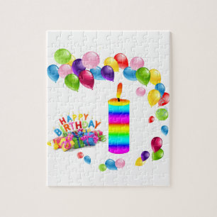Quebra-cabeça Feliz Aniversário Velas Coloridas