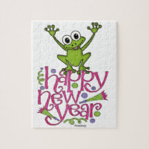 Feliz ano novo de Frisky, o Sapo