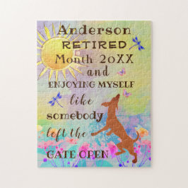 Quebra-cabeça Feliz Aposentadoria Cachorro Dançando Bonito Salta