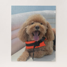 Quebra-cabeça Feliz Cachorro De Cockapoo Em Sorrisos De Barcos D