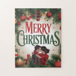 Quebra-cabeça Feliz Cartão de Feliz Natal para um Casal