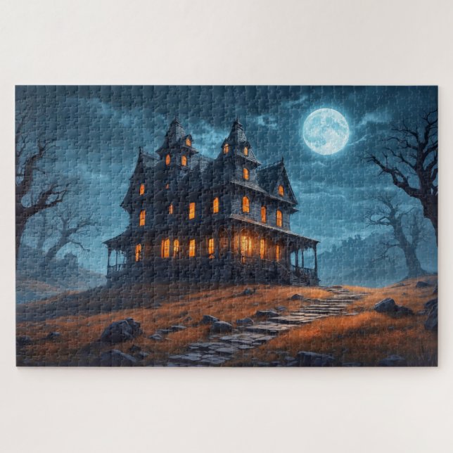 Quebra-cabeça Feliz Dia das Bruxas | Casa assombrada (Horizontal)