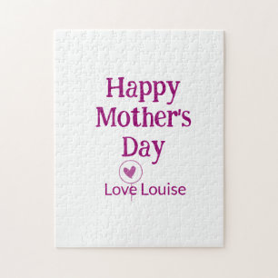 Quebra-cabeça Feliz dia das mães nome feminino mauve sinal amor