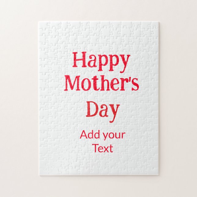 Quebra-cabeça Feliz dia das mães vermelho adicionar texto simple (Vertical)
