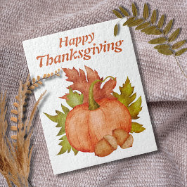 Quebra-cabeça Feliz Dia de Ação de Graças do outono Rustic Pumpk