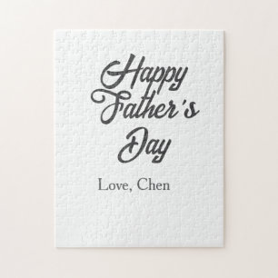Quebra-cabeça Feliz dia dos pais nome cinza amor melhor papai de