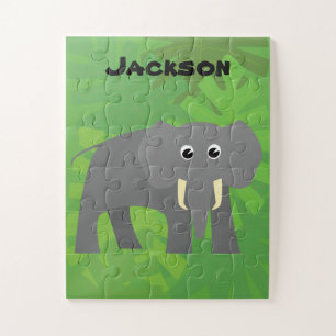 Quebra-cabeça Feliz Elefante Pequenas Crianças Personalizadas